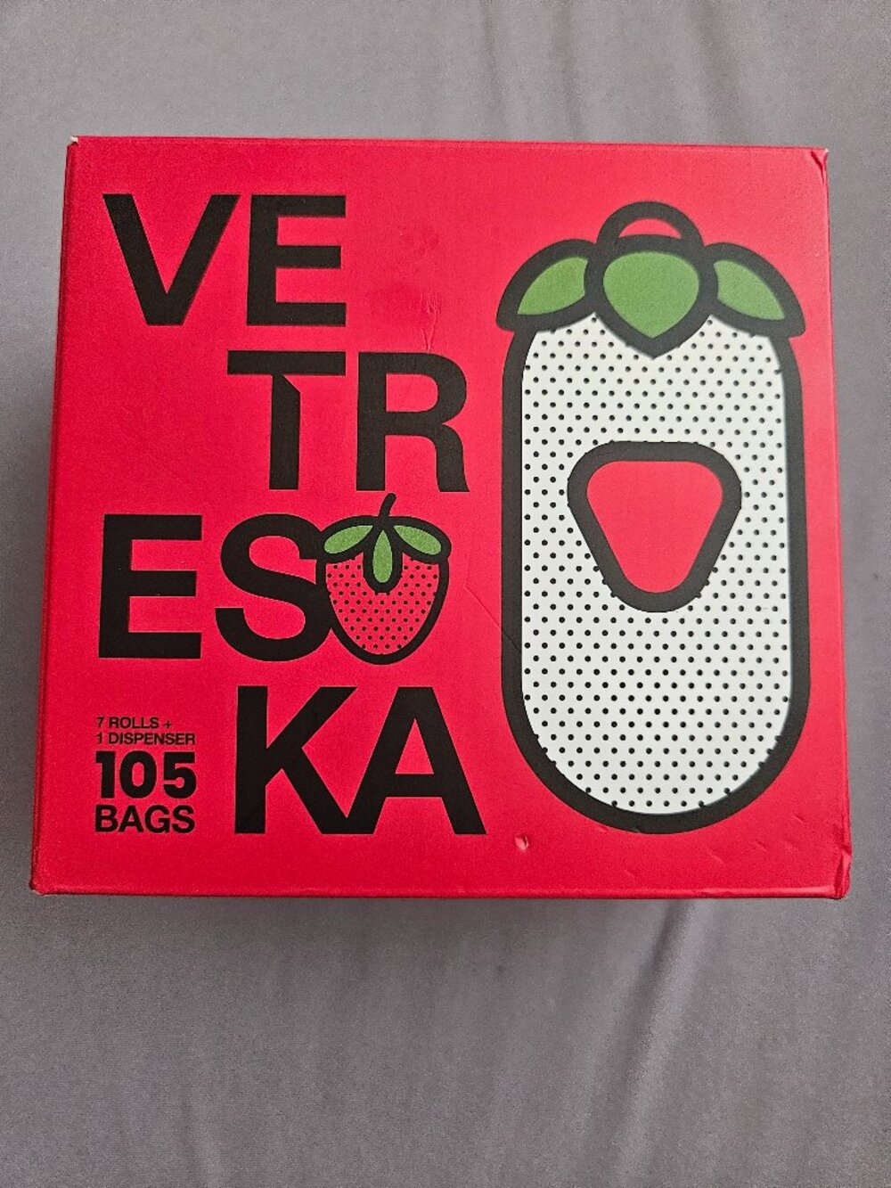 Vetreska Strawberry Scented Pet Poop Bags & Dispenser Set